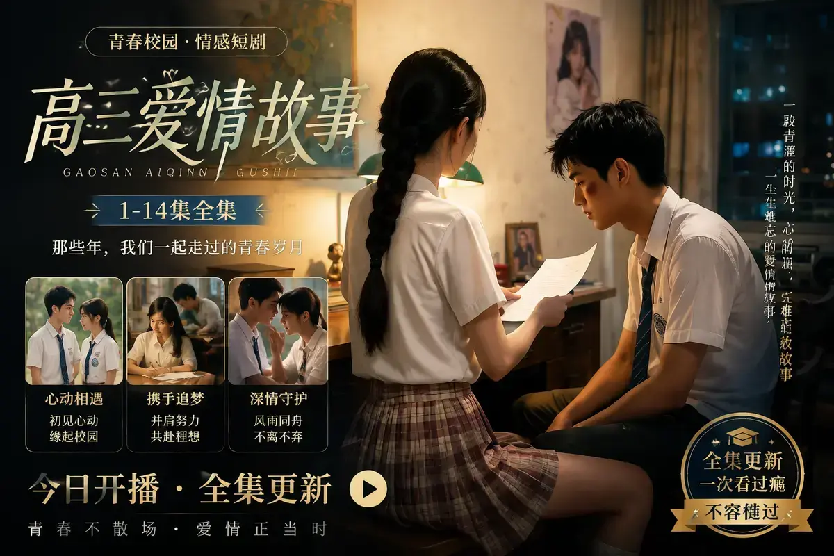 《AI 短剧高三爱情故事》高清完整版在线观看 - 林澈苏晚晴校园恋曲初见心动 - 误会虐心毕业告白 - 高三爱情故事中字无删减全集免费看